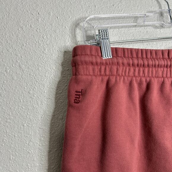 TNA Cozy Fleece Boyfriend Shorts Medium Red Drawstring Mid Thigh Lounge Gym - Picture 5 of 7